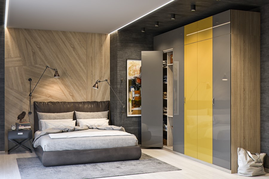 Шкаф со складными дверями во всю стену Шкаф со складными дверями во всю стену