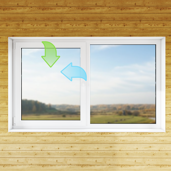 Окно двустворчатое 2000*1200 мм, поворотно-откидное